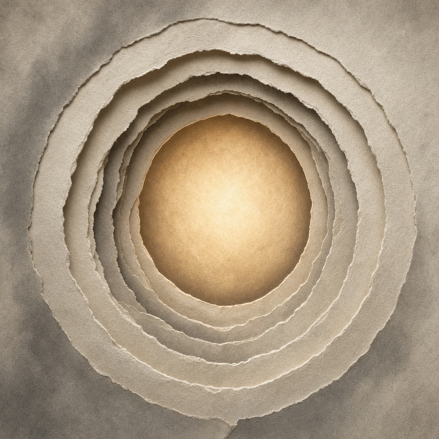 Abstract circular aperture of warm light