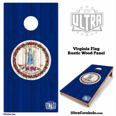Virginia - Rustic Wood Custom Cornhole Board