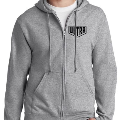 Ultra Cornhole Zip-Up Hoodie Gray