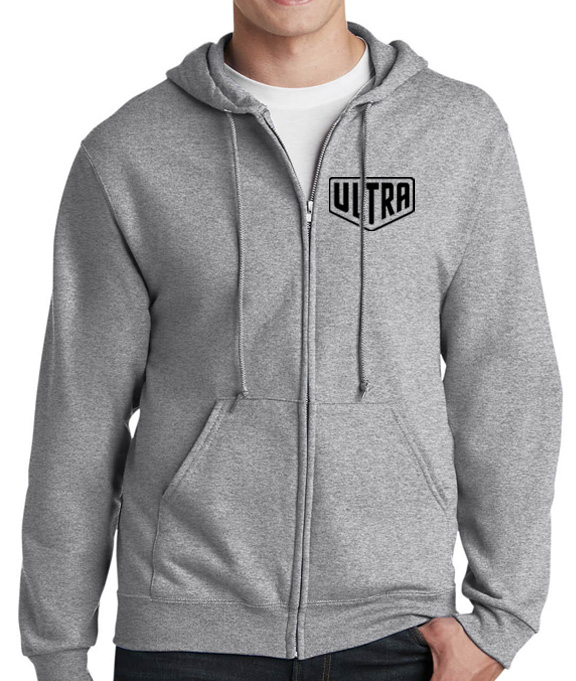 Ultra Cornhole Zip-Up Hoodie Gray