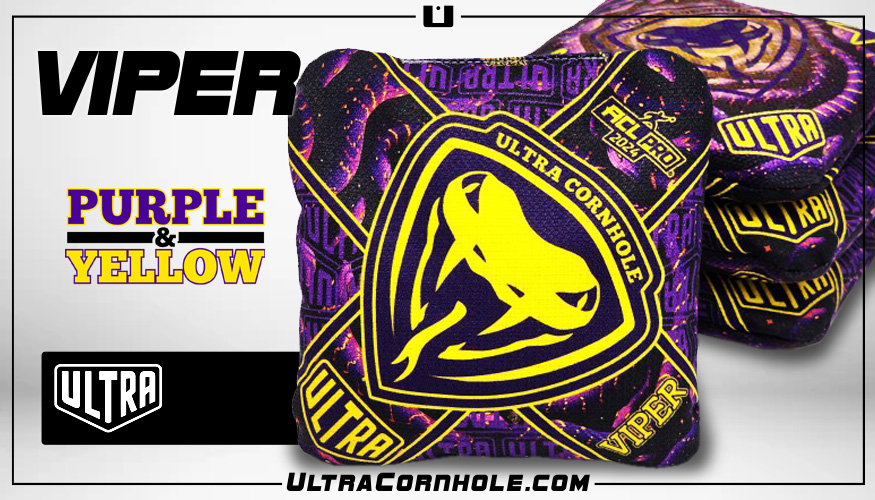 Viper Purple Yellow ACL Pro 2024 Cornhole Bags