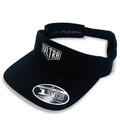 Ultra Cornhole Visor Black with White Logo