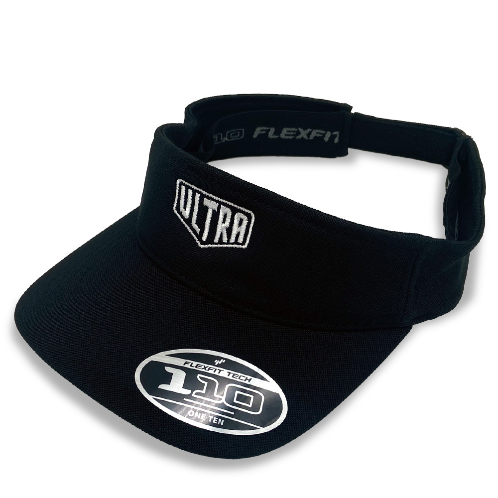 Ultra Cornhole Visor Black with White Logo