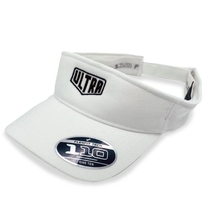 Ultra Cornhole Visor White with Black Logo