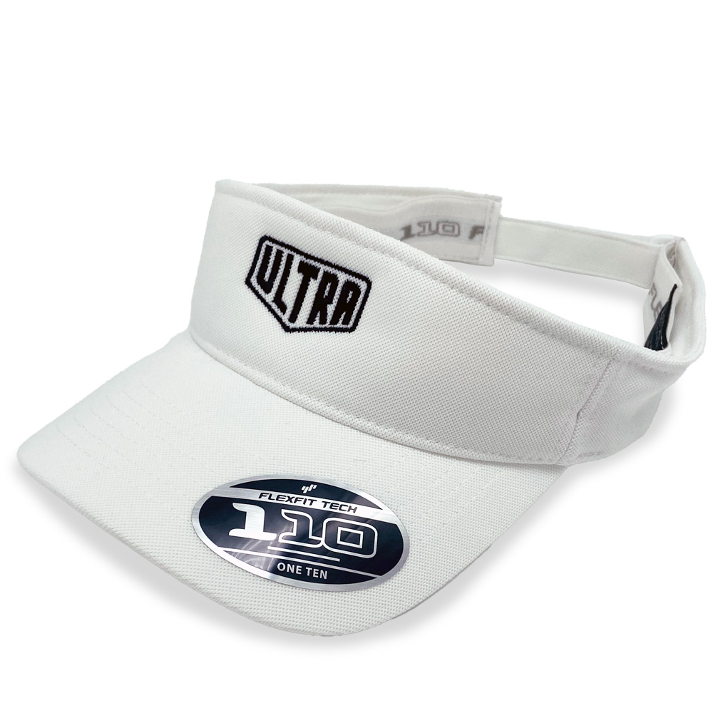 Ultra Cornhole Visor White with Black Logo