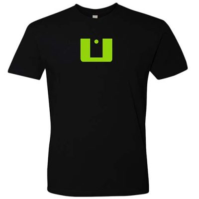 Ultra U shirt with Snake Back. Black and Lime