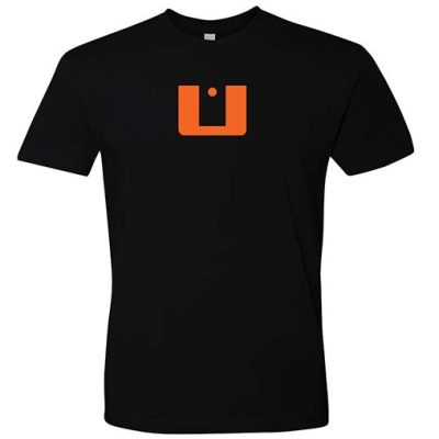 Ultra U shirt with Snake Back. Black and Orange