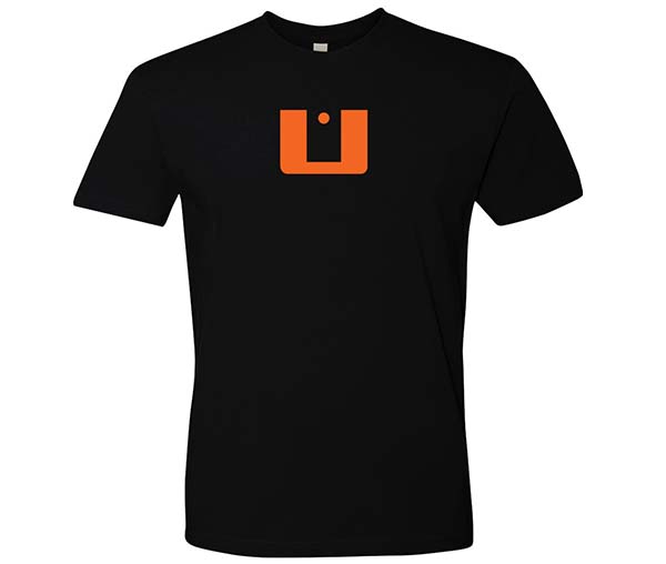 Ultra U shirt with Snake Back. Black and Orange