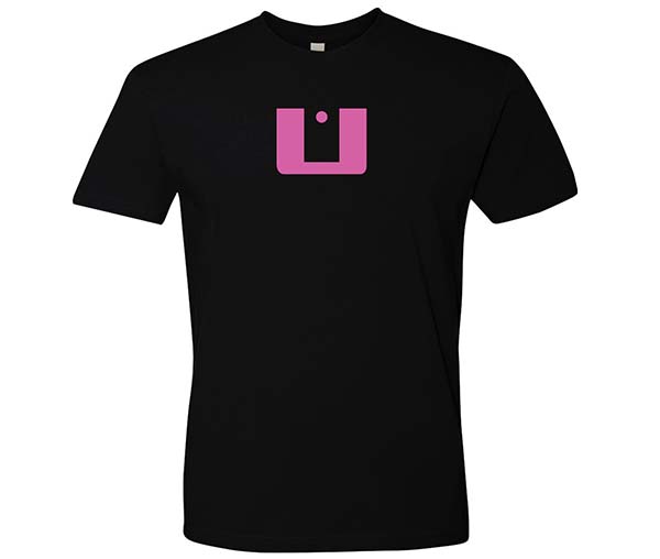 Ultra U shirt with Snake Back. Black and Pink