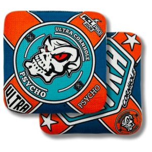 Ultra Cornhole Psycho Corn hole bean bags 2026 ACL Pro Teal and Orange