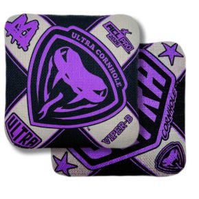 Ultra Cornhole Viper Corn hole bean bags 2026 ACL Pro Black and Purple hybrid carpet