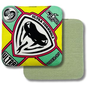 Ultra Cornhole Viper-RS Corn hole bean bags 2026 ACL Pro Green Yellow and Pink hybrid carpet