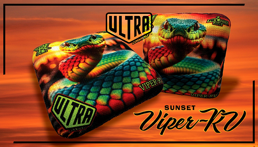 2026 ACL Pro Ultra Viper-RV Sunset Snake Cornhole Bags