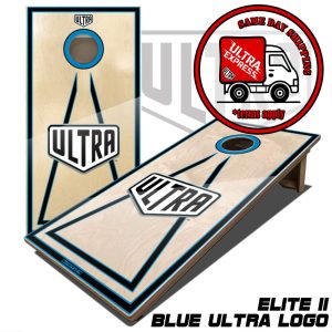 Ultra Elite II Cornhole Boards with Blue Ultra Logo Ultra Express Same Day Shipping