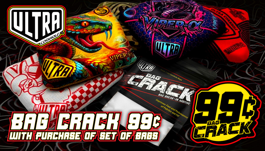 99cBagCrackbanner Bag Crack $0.99 with purchase of Cornhole Bag Set